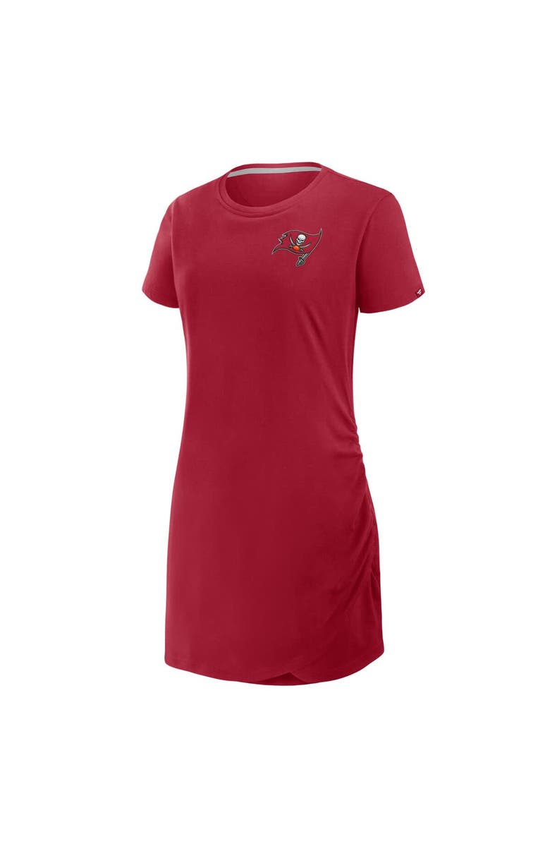FANATICS Women's Fanatics Red Tampa Bay Buccaneers Ruched Drape T-Shirt Dress, Alternate, color, Red