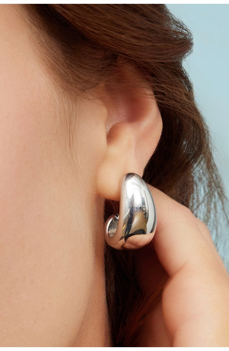 Oradina Sterling Silver Contour Drop Earrings, Alternate, color, Silver