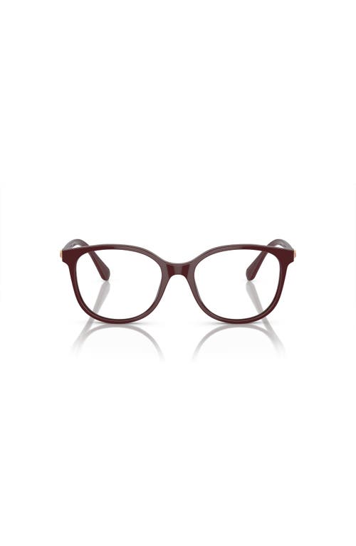 Swarovski 51mm Square Optical Glasses In Burgundy