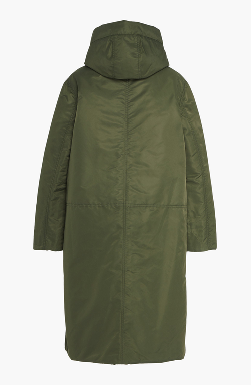 Caalo Sustainable Reversible Satin Down Coat In Black