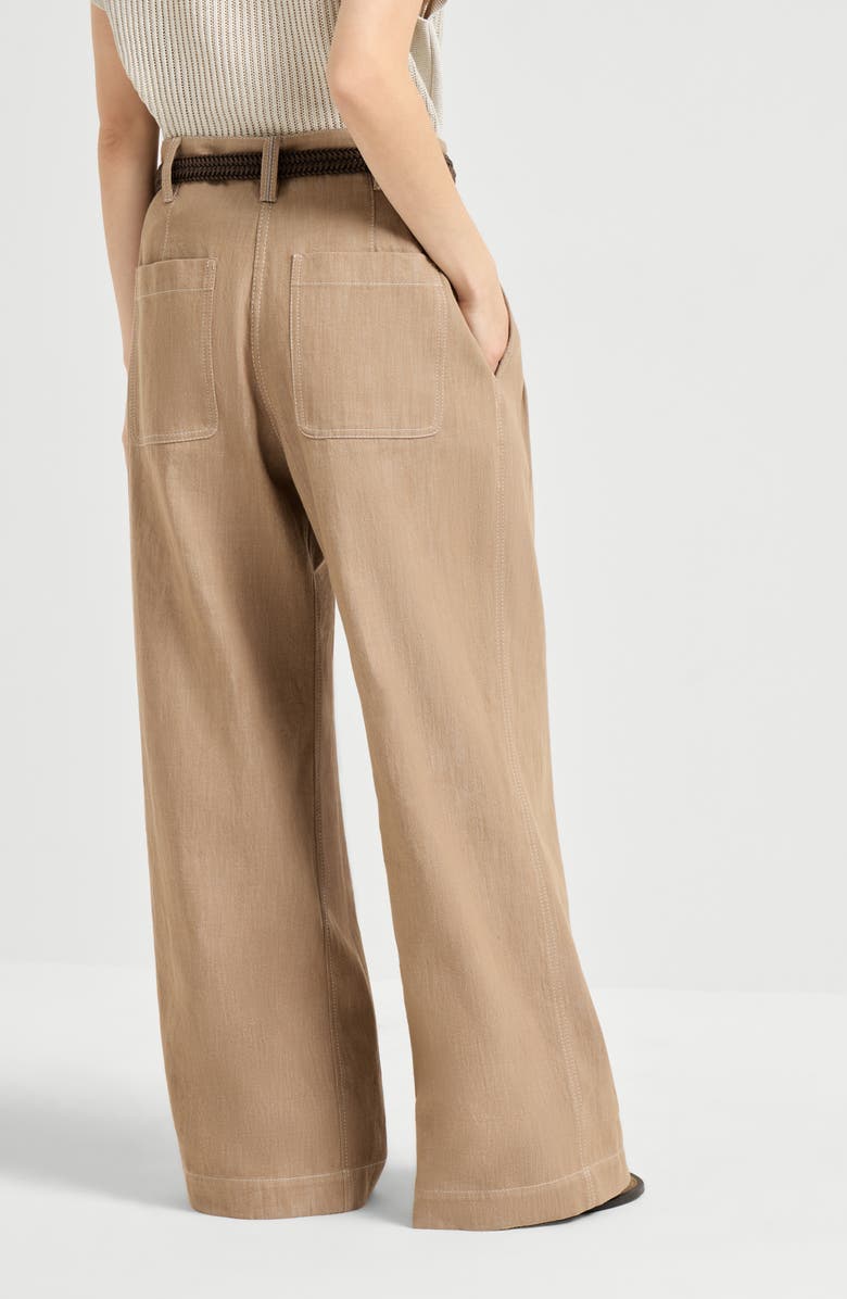 Brunello Cucinelli Wide Smart trousers, Alternate, color, Desert