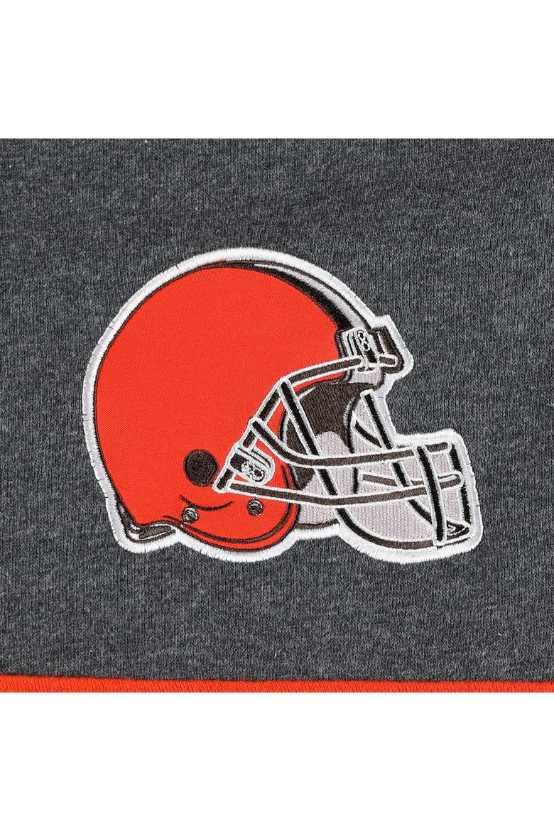 Men's Starter Brown/Heather Charcoal Cleveland Browns Extreme Pullover Hoodie, Alternate, color, Heather Charcoal