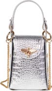 Persaman New York Anette Croc-Embossed Leather Crossbody Bag