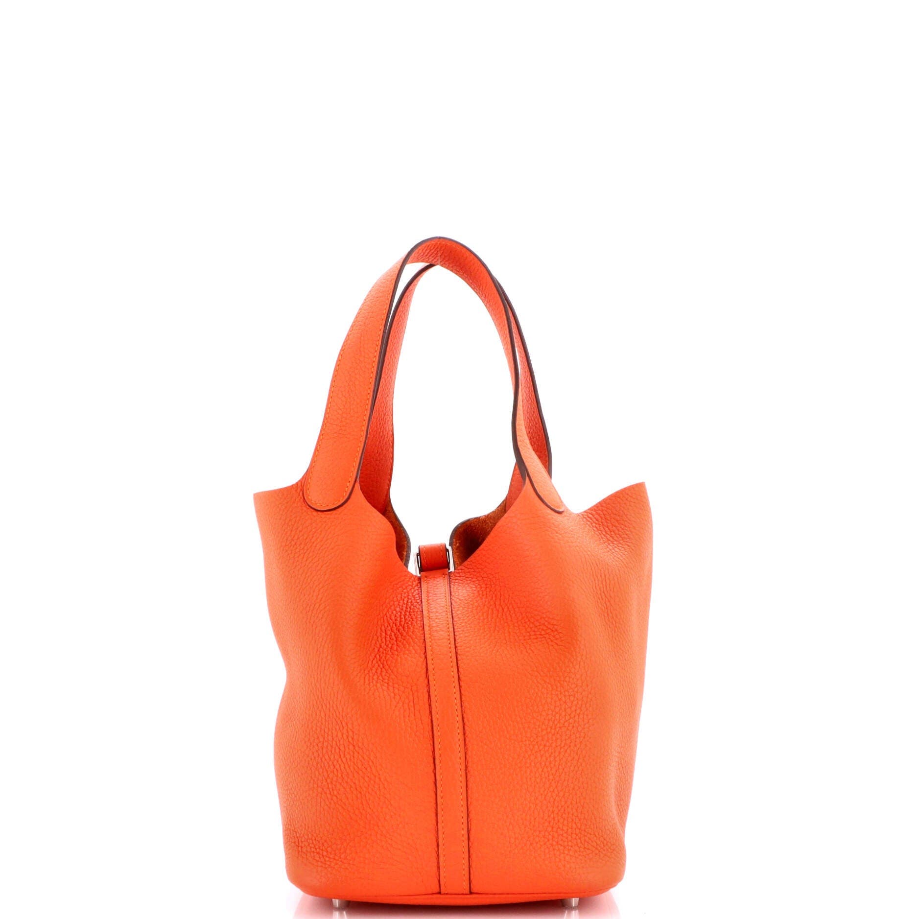 Pre-Owned Hermes Picotin Lock Bag Clemence MM, Alternate, color, Feu