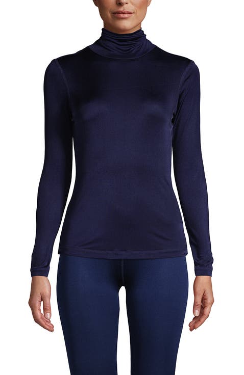 Silk Interlock Turtleneck Long Underwear Top