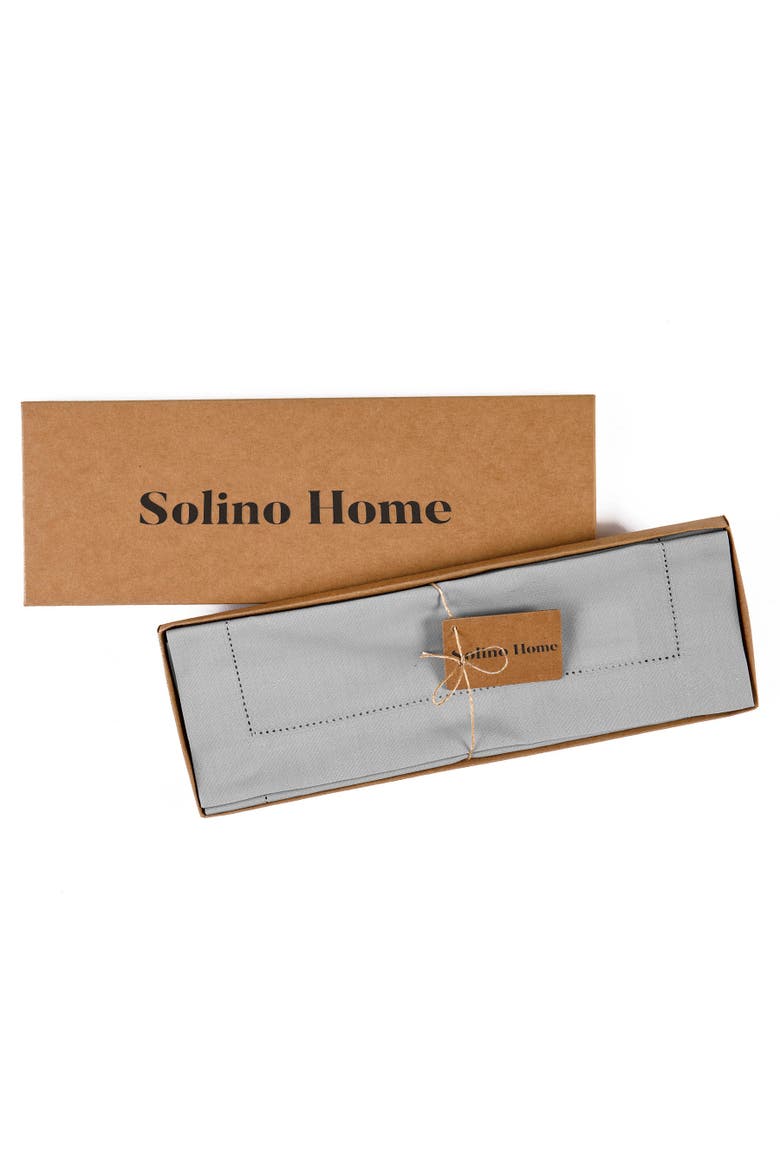 Solino Home Cotton Linen Hemstitch Placemats Set of 4, 14 x 19 Inch ...