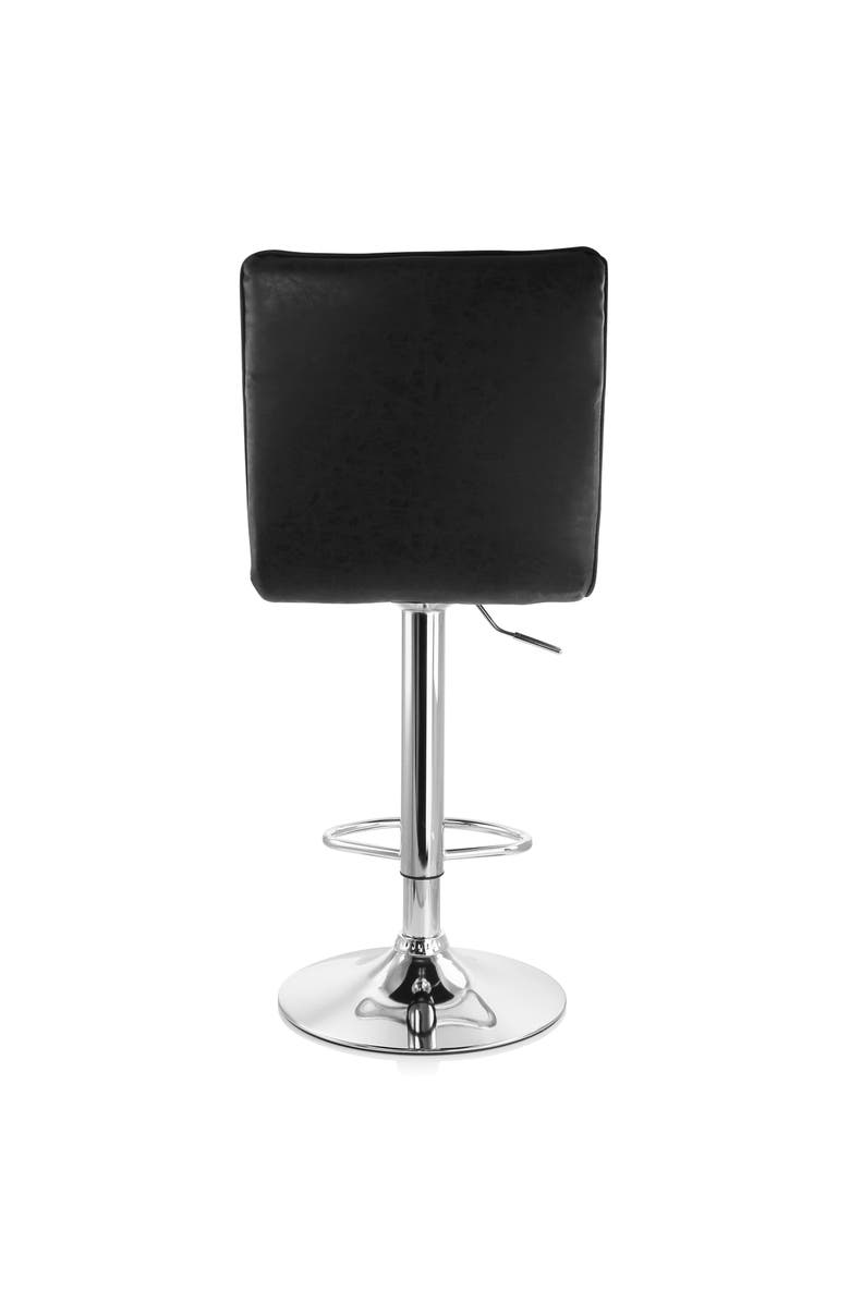 Elama 2 Piece Vintage Faux Leather Adjustable Bar Stool, Alternate, color, Black