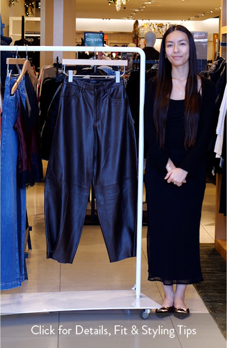 Jett Barrel Leg Leather Pants, sales video thumbnail