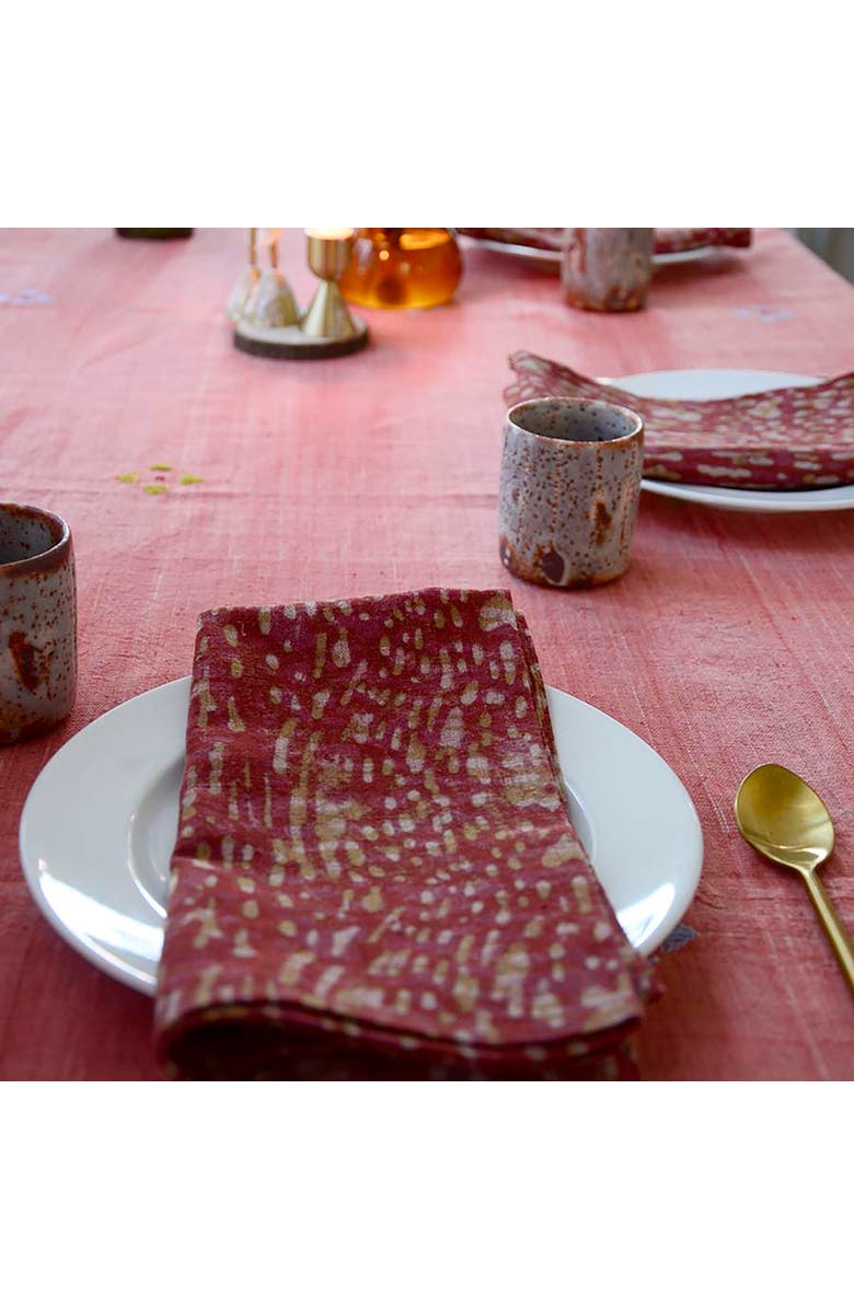 Ichcha Rustic Handmade Cotton Napkins, Alternate, color, Orange