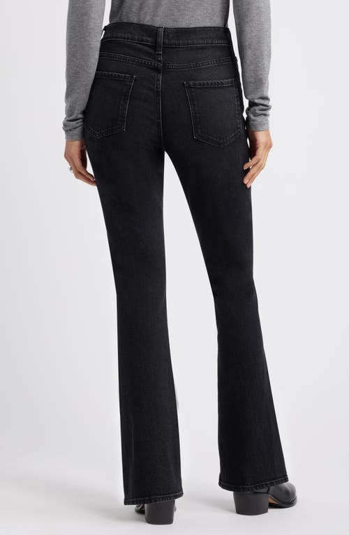 Nordstrom High Waist Flare Leg Jeans In Washed Black