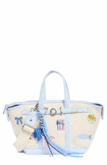 Madden Girl Mini Embroidered Canvas Tote