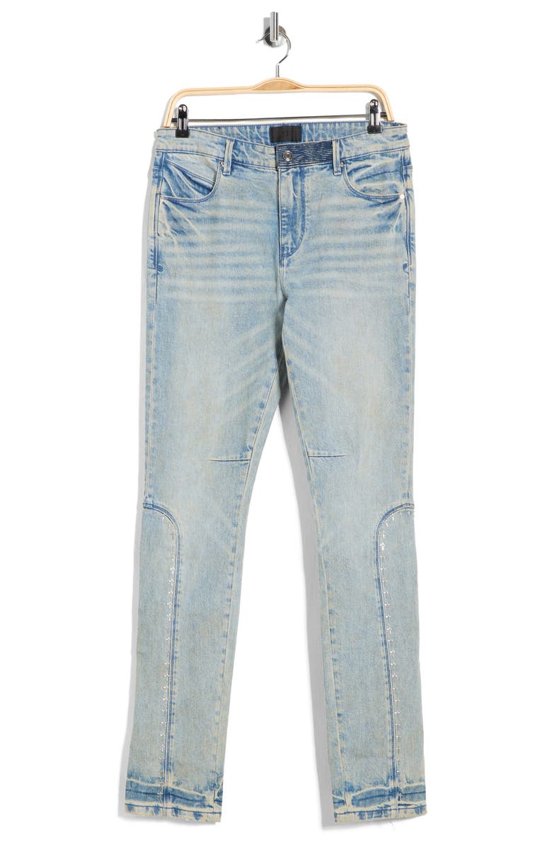 RtA Enzo Released Hem Skinny Jeans, Main, color, Indigo Dusk