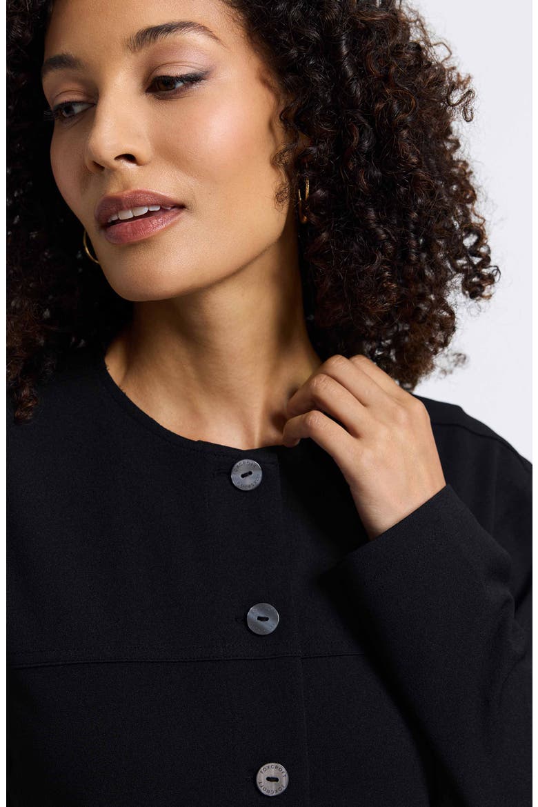 Valerie Crepe Knit Jacket, Alternate, color, BLACK