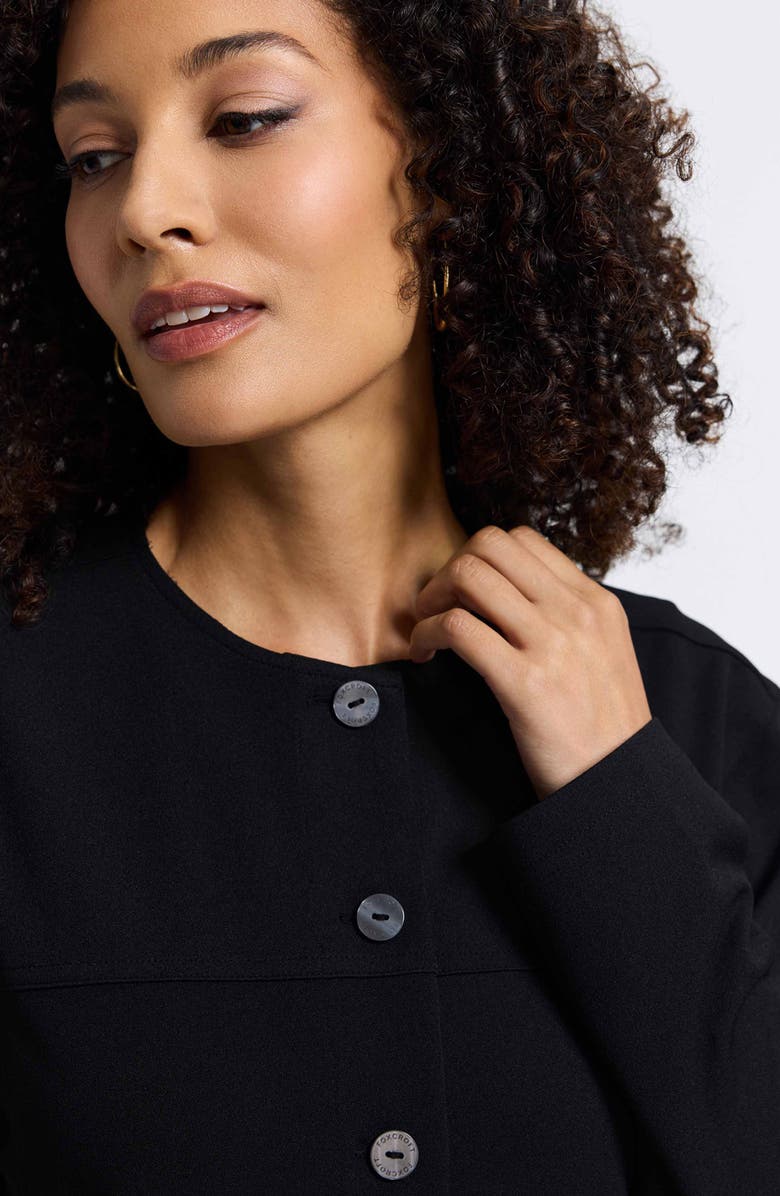 Foxcroft Valerie Crepe Knit Jacket, Alternate, color, Black