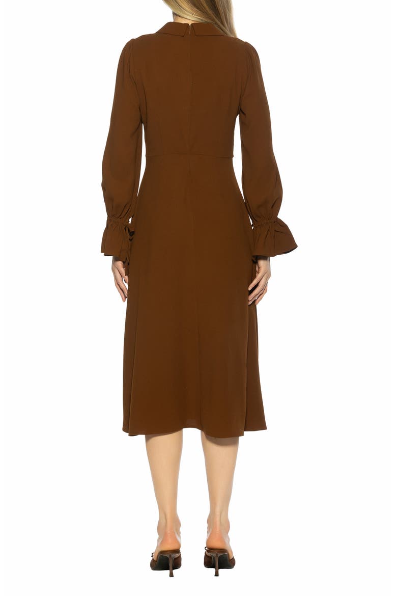 Lana Fit & Flare Midi Dress, Alternate, color, BROWN