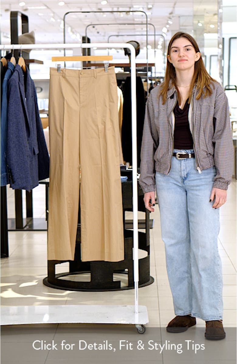 High Waist Wide Leg Cotton Twill Pants, sales video thumbnail