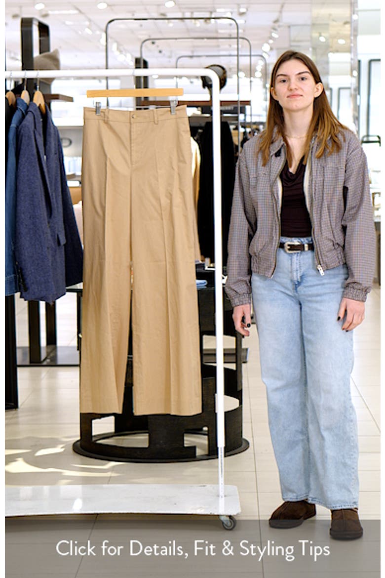 High Waist Wide Leg Cotton Twill Pants video