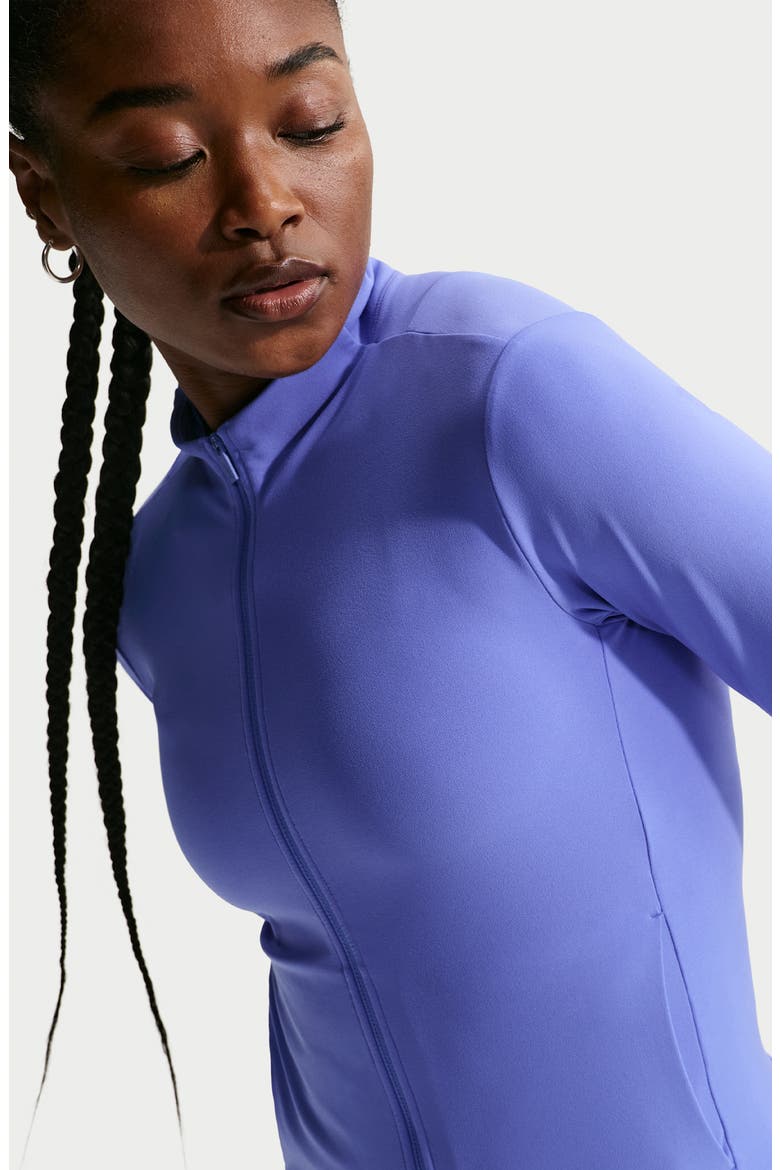 Zenvy Dri-FIT Front Zip Top, Alternate, color, 570 SAPPHIRE/WHITE