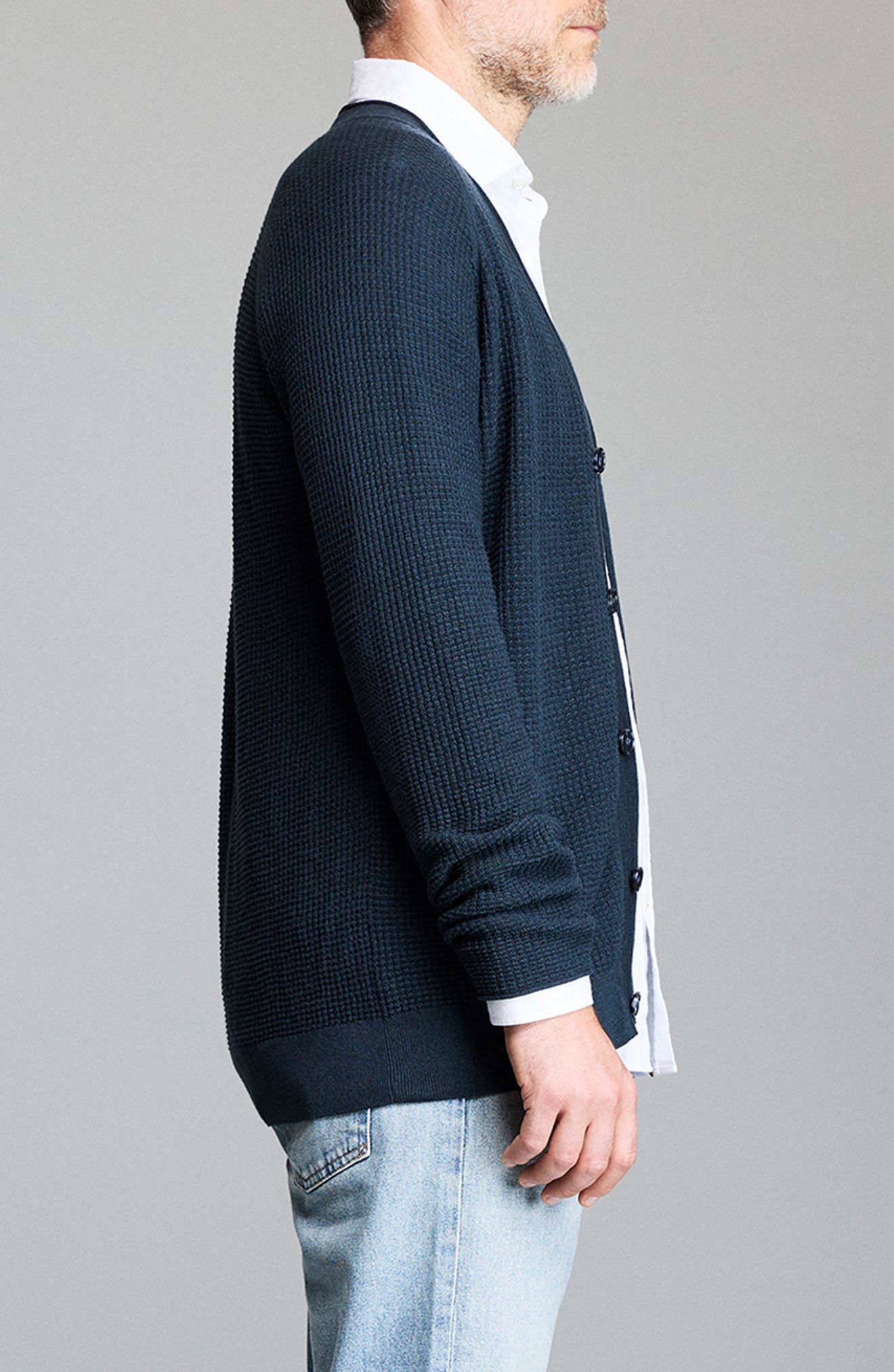 Cotton & Cashmere Mini Waffle Cardigan - image 2