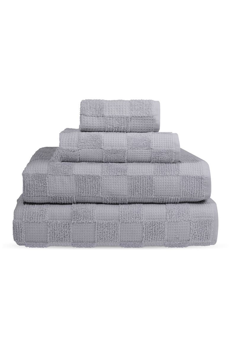 Waffle Terry 2-Piece Turkish Cotton Bath Towel Set, Alternate, color, SILVER