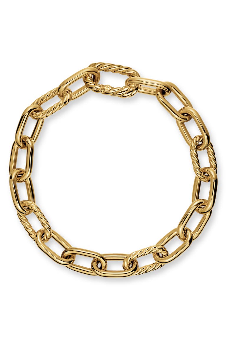 DY Madison Chain Bracelet in 18K Yellow Gold, 8.5mm, Alternate, color, GOLD