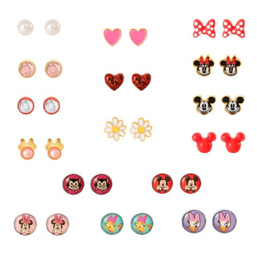 Disney Minnie Mouse & Friends Stud Earrings, Pack Of 16 Pairs In Multi