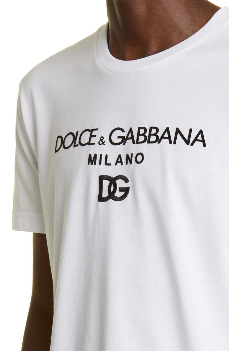 Dolce&Gabbana Men's DG Embroidered T-Shirt, Alternate, color, Optical White