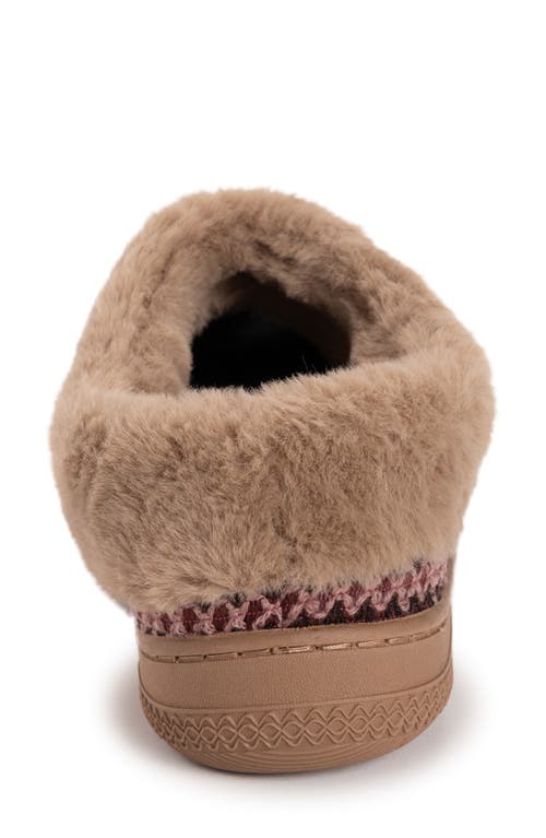 Muk Luks Charlee Faux Fur Clog Slipper In Burgundy