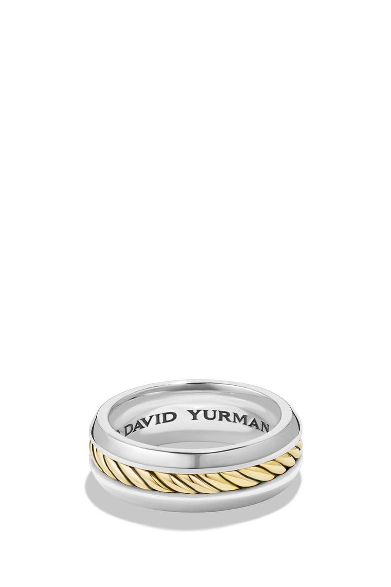 'Cable Classics' Band Ring with 18K Gold, Main, color, 18KYSS
