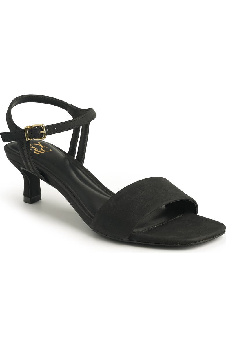 NEW YORK AND COMPANY Garnet Ankle Strap Sandal, Main, color, Black