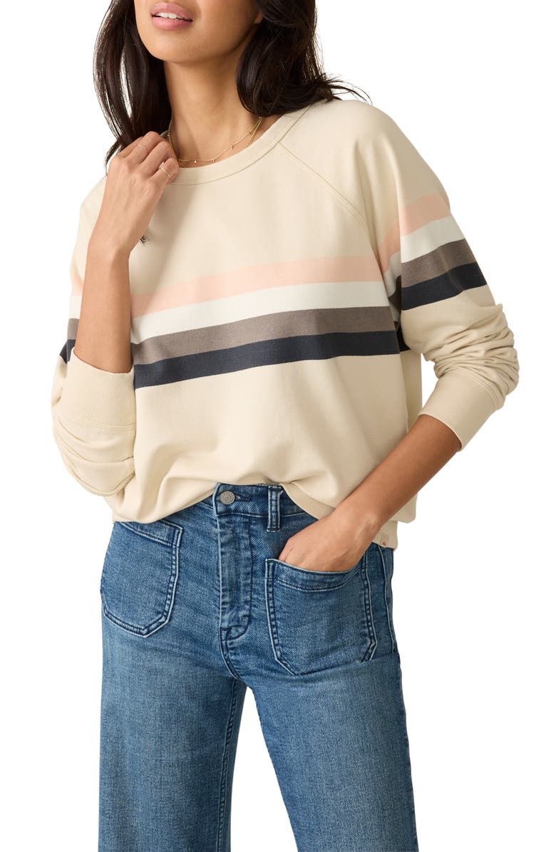 Faherty Chest Stripe Pima Cotton Blend Sweatshirt, Main, color, 