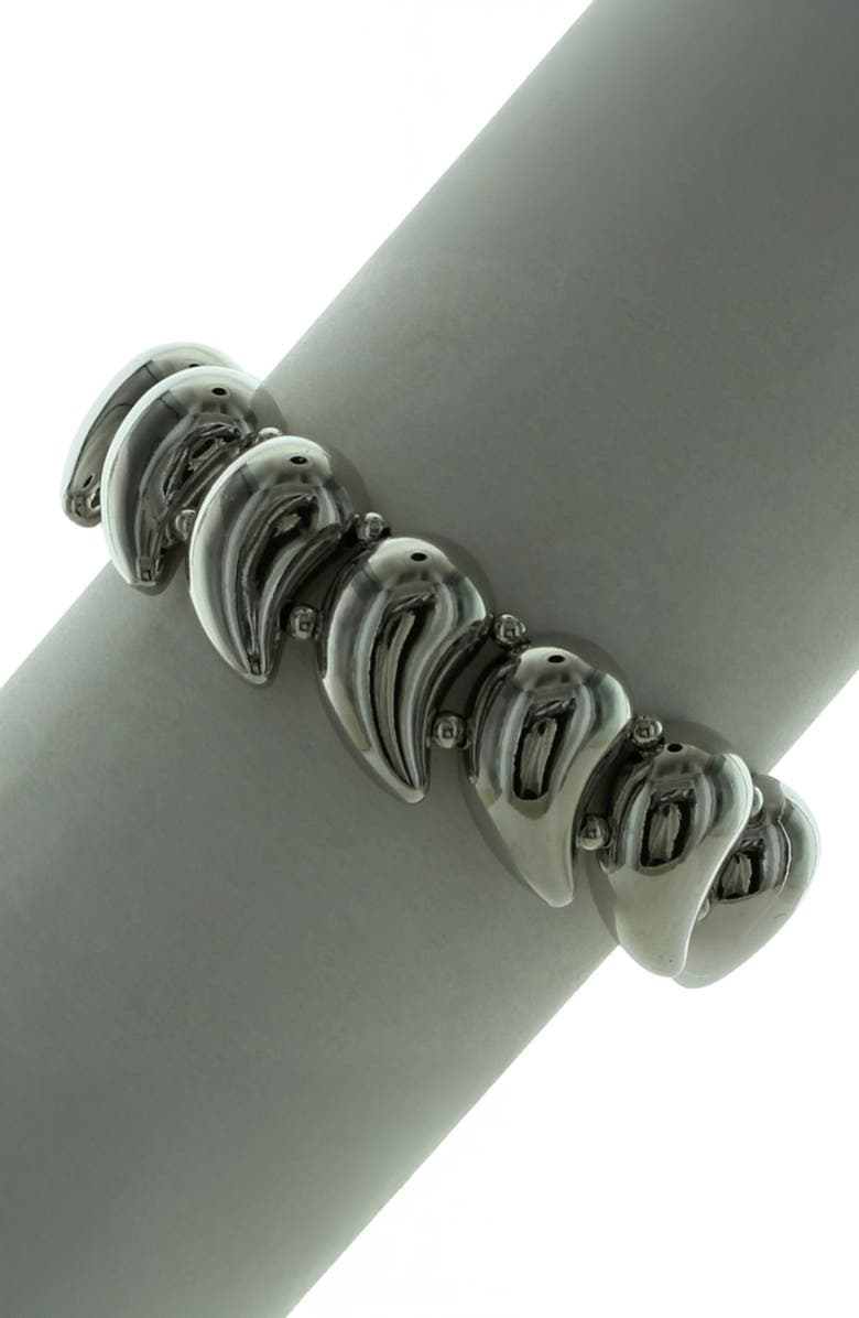 OLIVIA WELLES Avani Puffy Teardrop Stretch Bracelet, Alternate, color, Silver