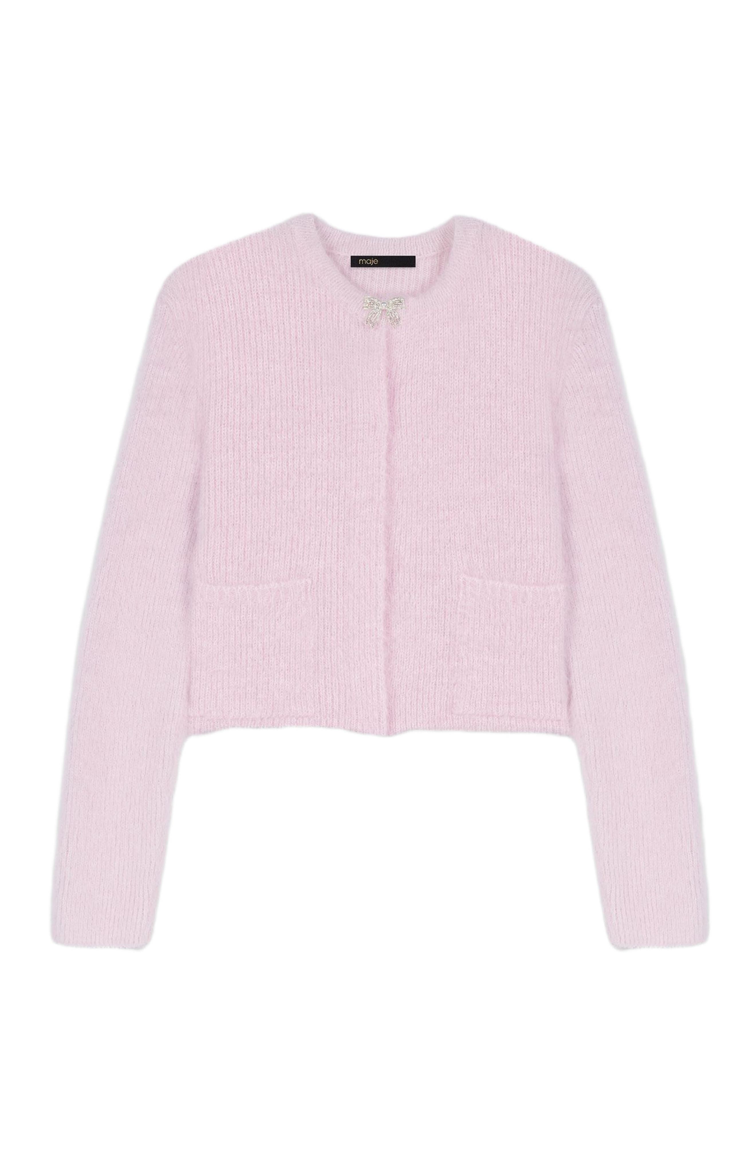 Jewelled bow cardigan