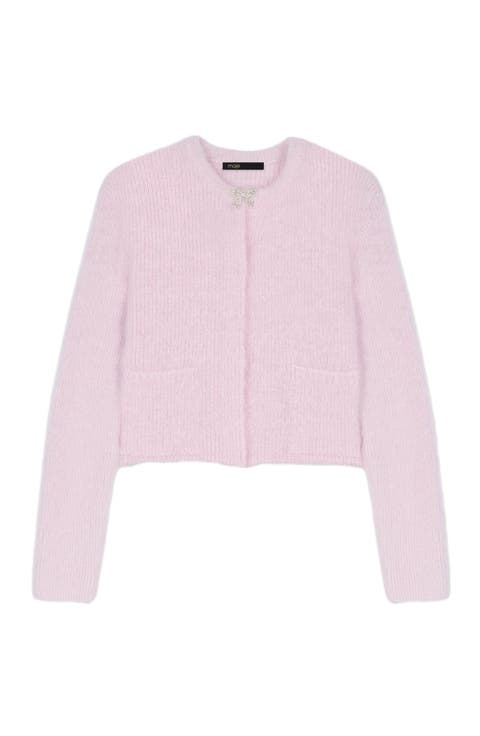 Jewelled bow cardigan