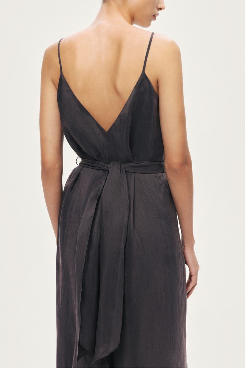 V-Neck Spaghetti Strap Jumpsuit, Alternate, color, Anthracite