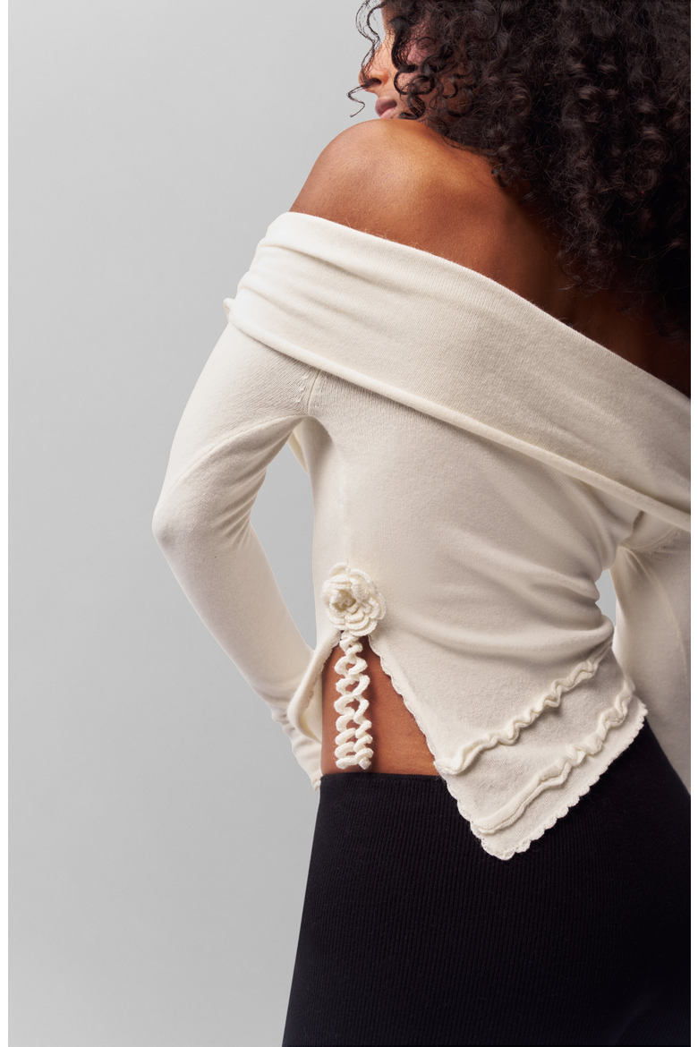 Soler Fold Over Knit Top, Alternate, color, Cream