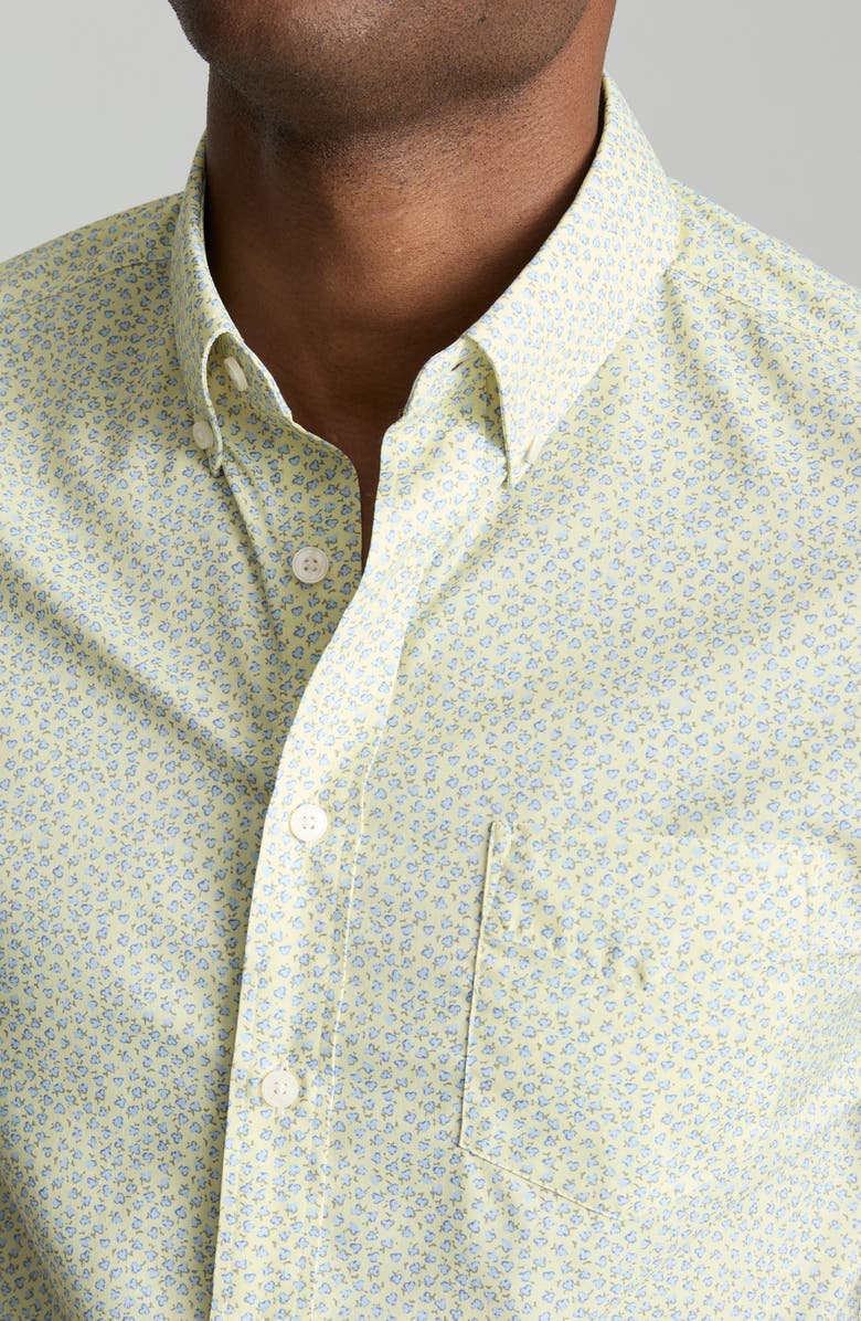 UNTUCKit Ivers Short Sleeve Performance Button-Down Shirt, Alternate, color, Yellow