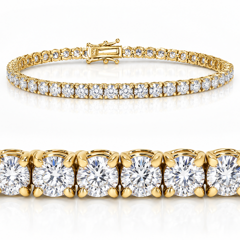 6 Carat Tw Round Cut Lab Grown Diamond Tennis Bracelet 14k Gold Lab Grown