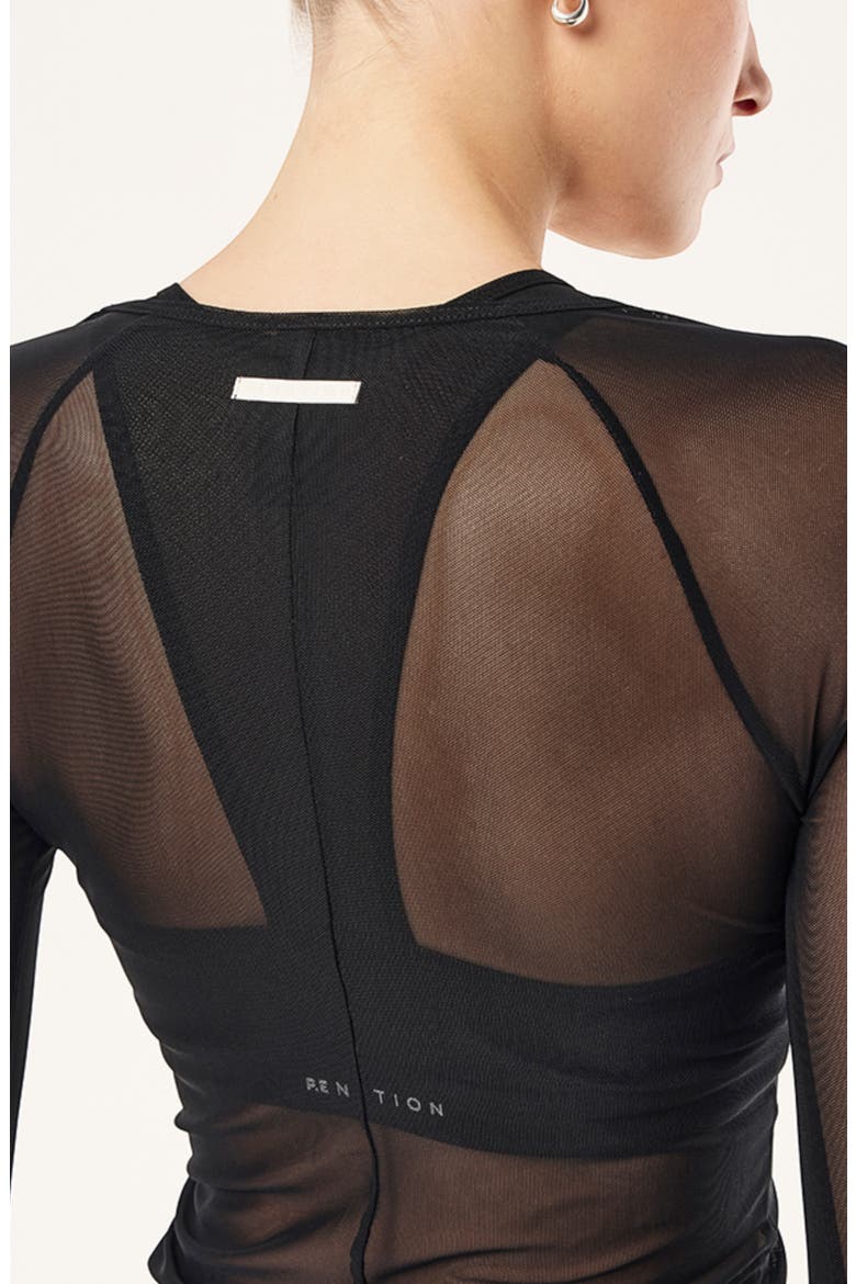 All Out Mesh Long Sleeve Top, Alternate, color, BLACK