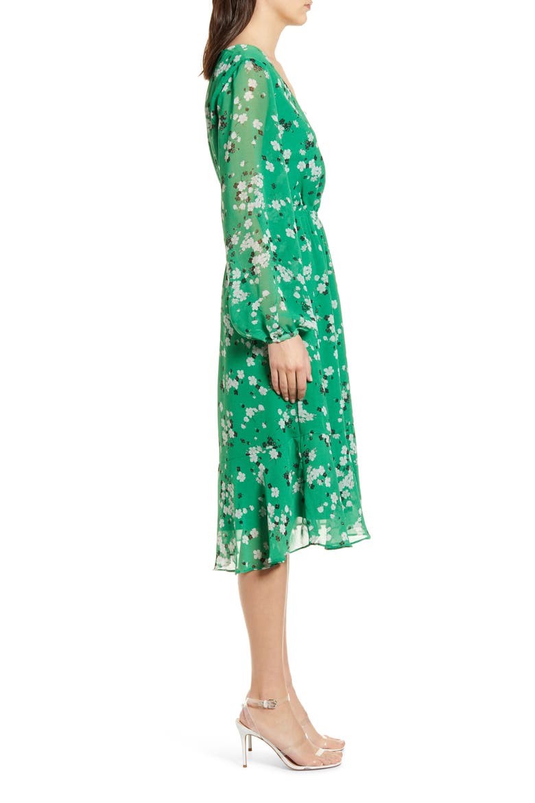Rosalia Floral Print Long Sleeve Dress, Alternate, color, SHAMROCK