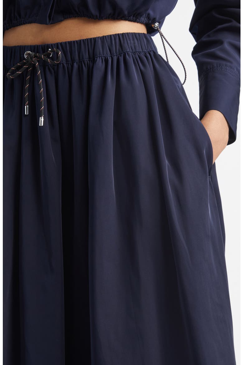 Bates Taffeta Midi Skirt, Alternate, color, NAVY
