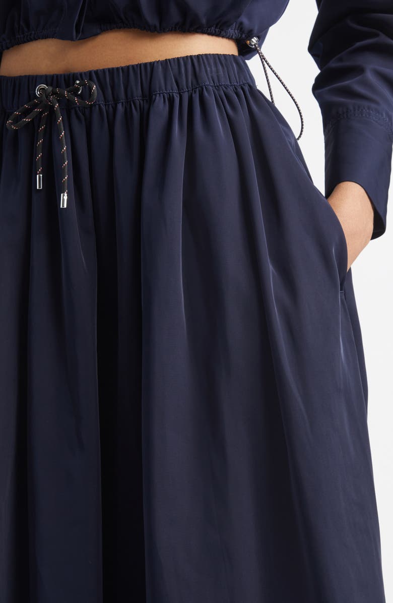 Veronica Beard Bates Taffeta Midi Skirt, Alternate, color, Navy