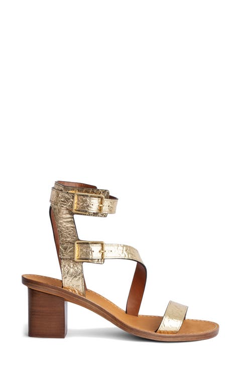 Cecelia Caprese Block Heel Asymmetric Sandal (Women)