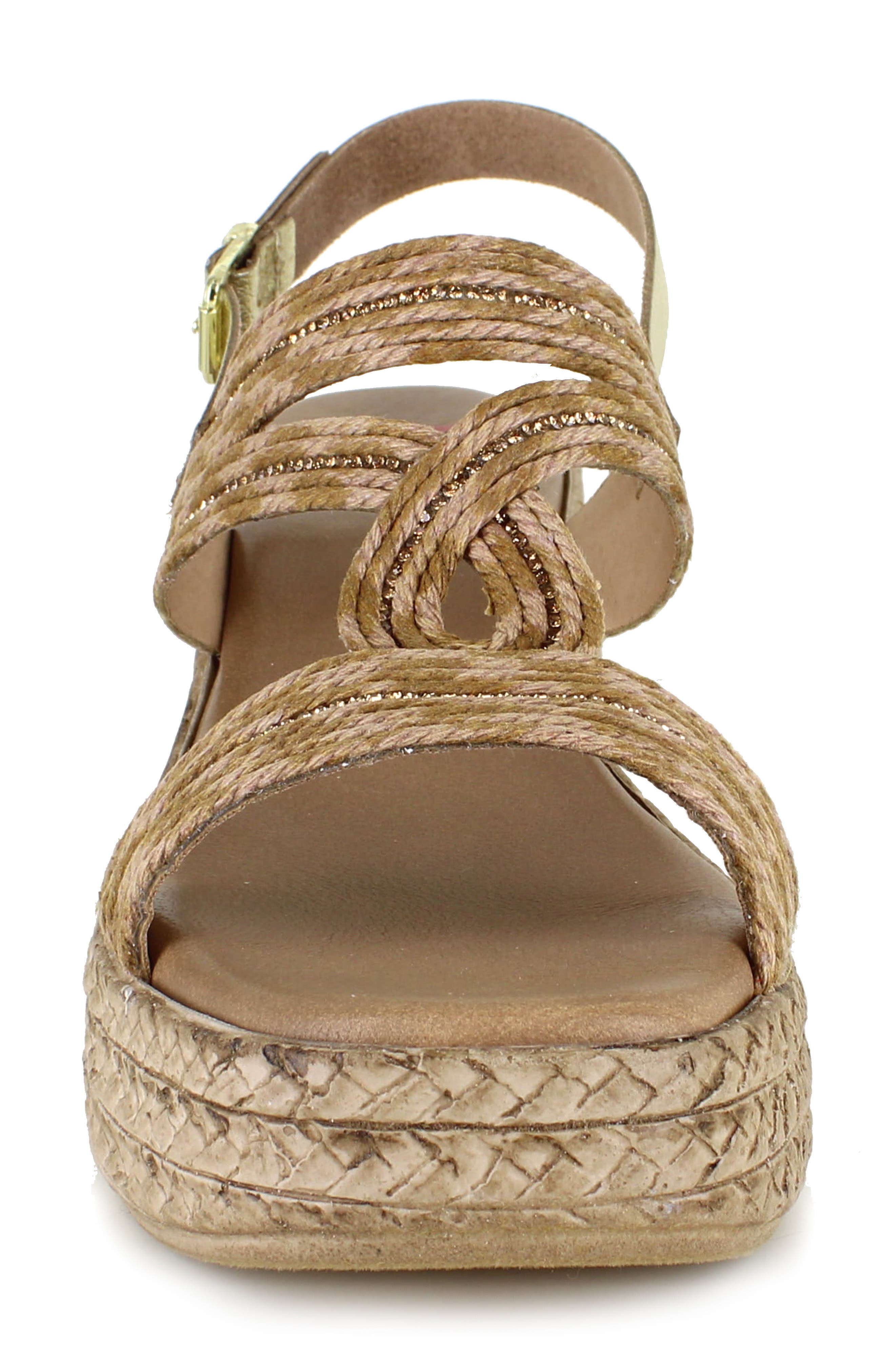 National Comfort Tarragon Crystal Embellished Platform Wedge, Alternate, color, Platinum Leather