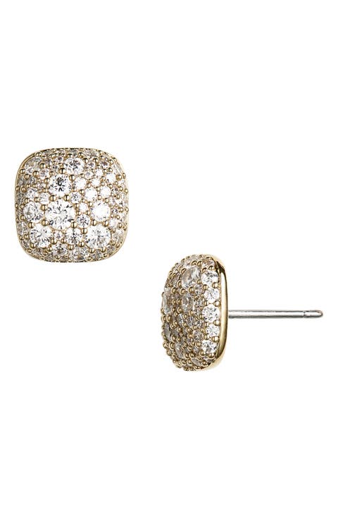 Pavé Cushion Stud Earrings