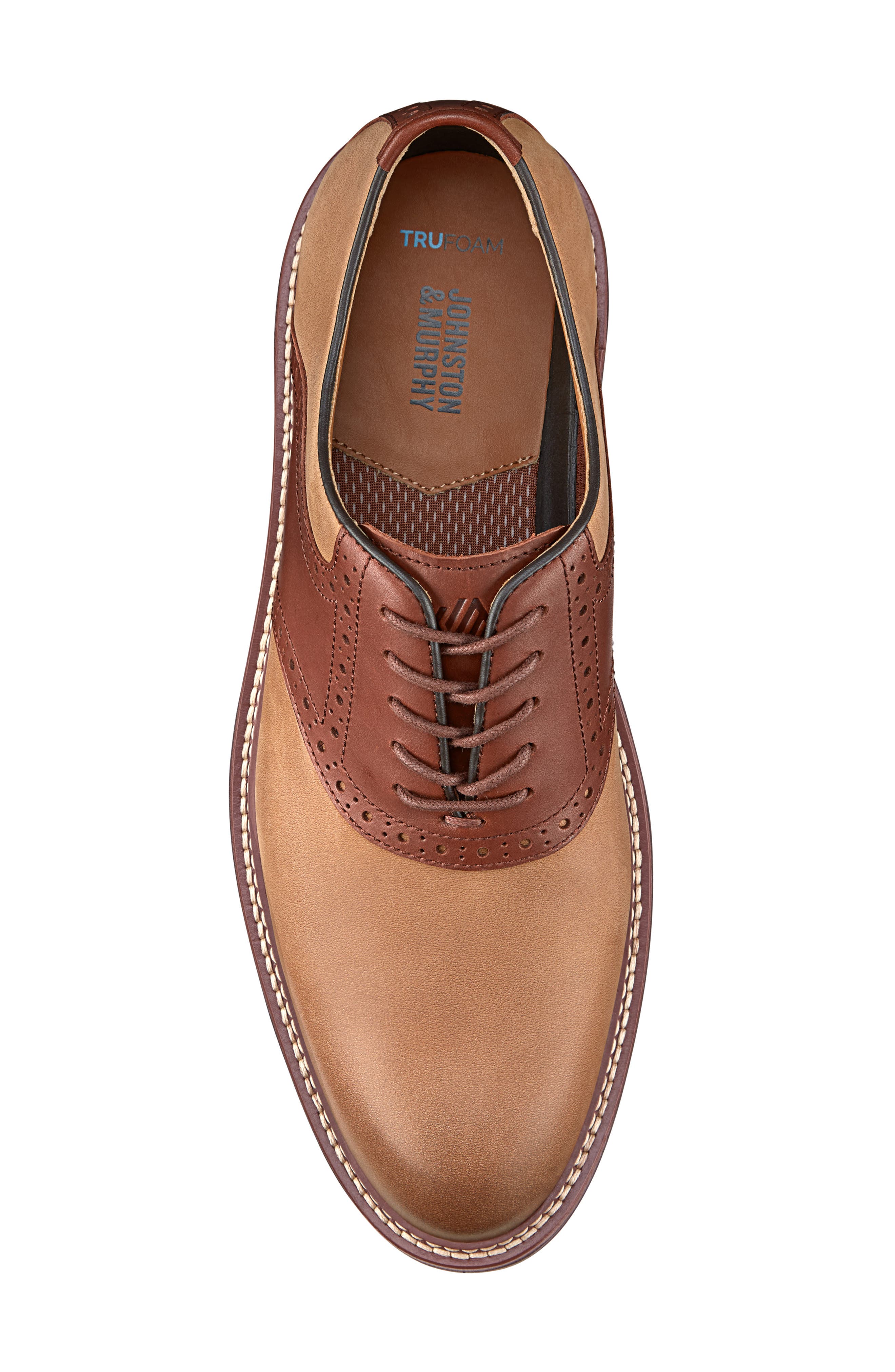 Johnston 
Murphy Upton Saddle Shoe, Alternate, color, Tan Oiled/ Tan Full Grain