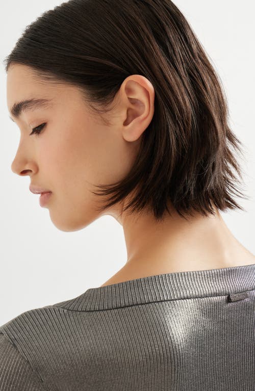Brunello Cucinelli Sparkling Jersey T-shirt In Gray