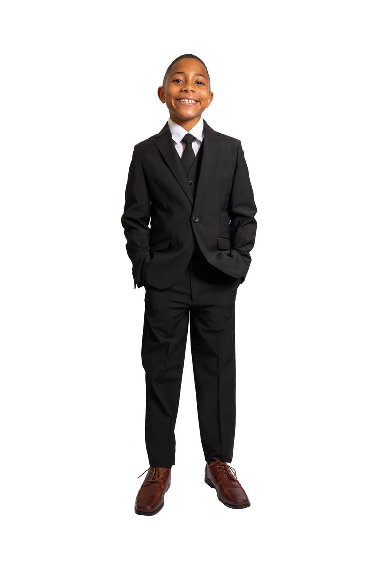 Kids' Luxor 5-Piece Slim Fit Suit, Alternate, color, Kem Black
