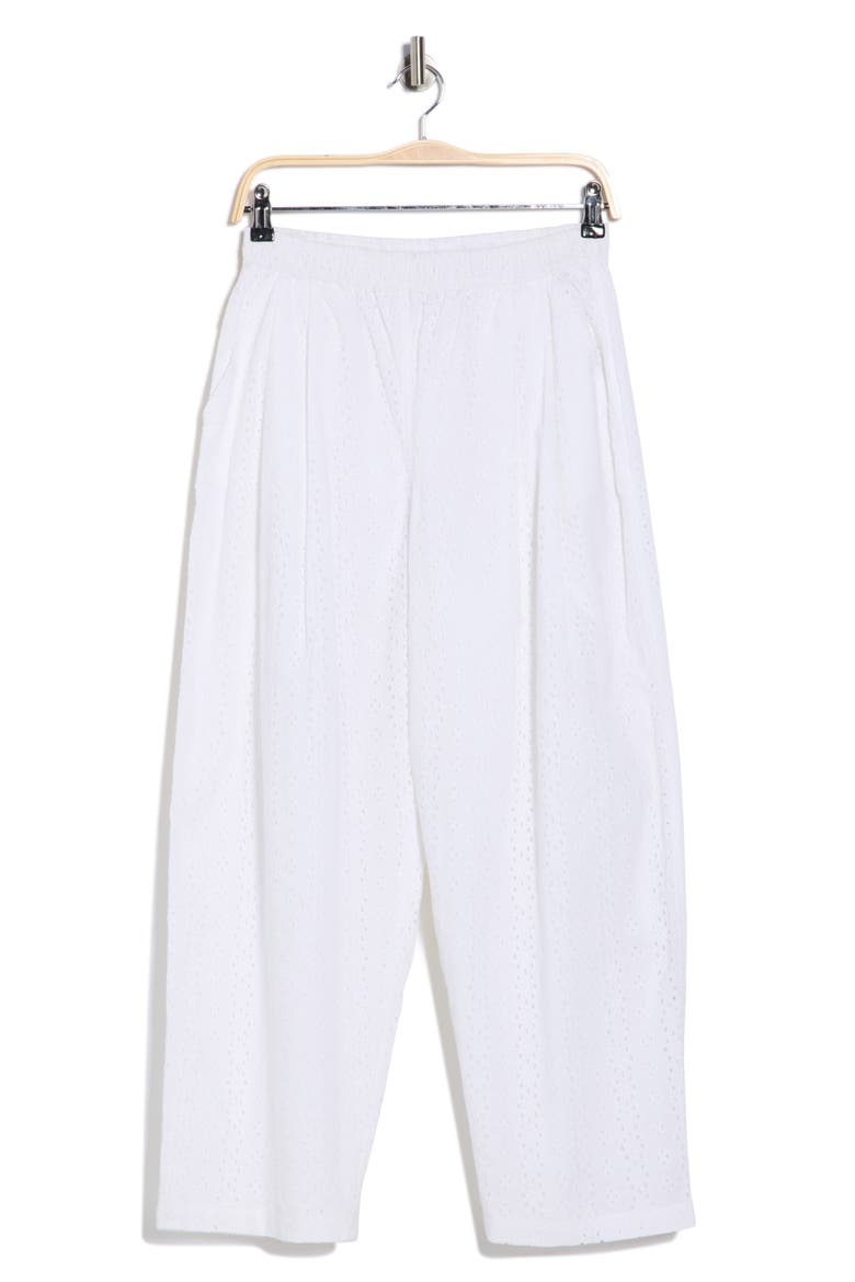 Eyelet Pull-On Pants, Alternate, color, IVORY