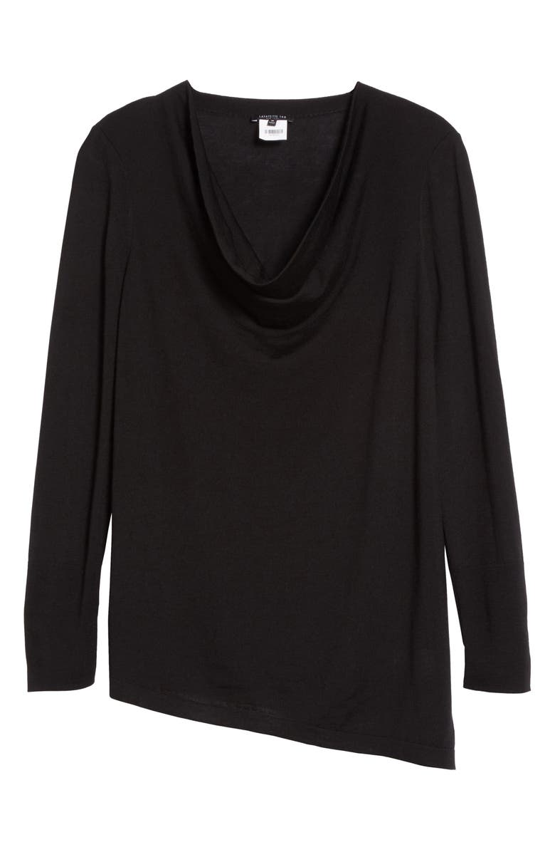 Lafayette 148 New York Asymmetrical Cowl Neck Sweater, Alternate, color,